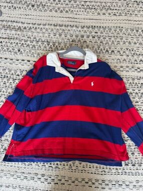 Ralph Lauren Polo Red Navy White Rugby Shirt